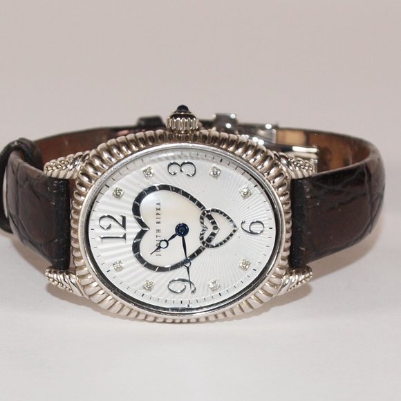 Judith Ripka Sterling Silver Diamonique(R) Mother of Pearl Hearts Watch - Picture 2 of 4